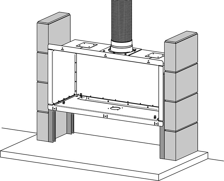 Installation Instructions 3.5 Support the outer box using metal framework (ie Unistrut) construction secured to the non combustible floor/wall, Diagram 15.
