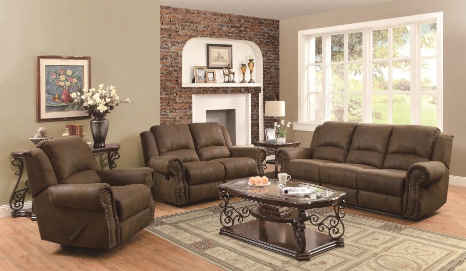 LIVG ROOM BEAUTIFUL MOTION RECLG SET MADE WITH DURABLE MICROFIBER AND
