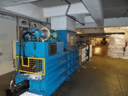 Balers Balers Two vertical load balers, one light blue and other dark blue.