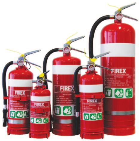 Fire Extinguishers FIREX DRY POWDER FIRE EXTINGUISHERS TYPE AB:E Certified & Approved to AS/NZS 1841.