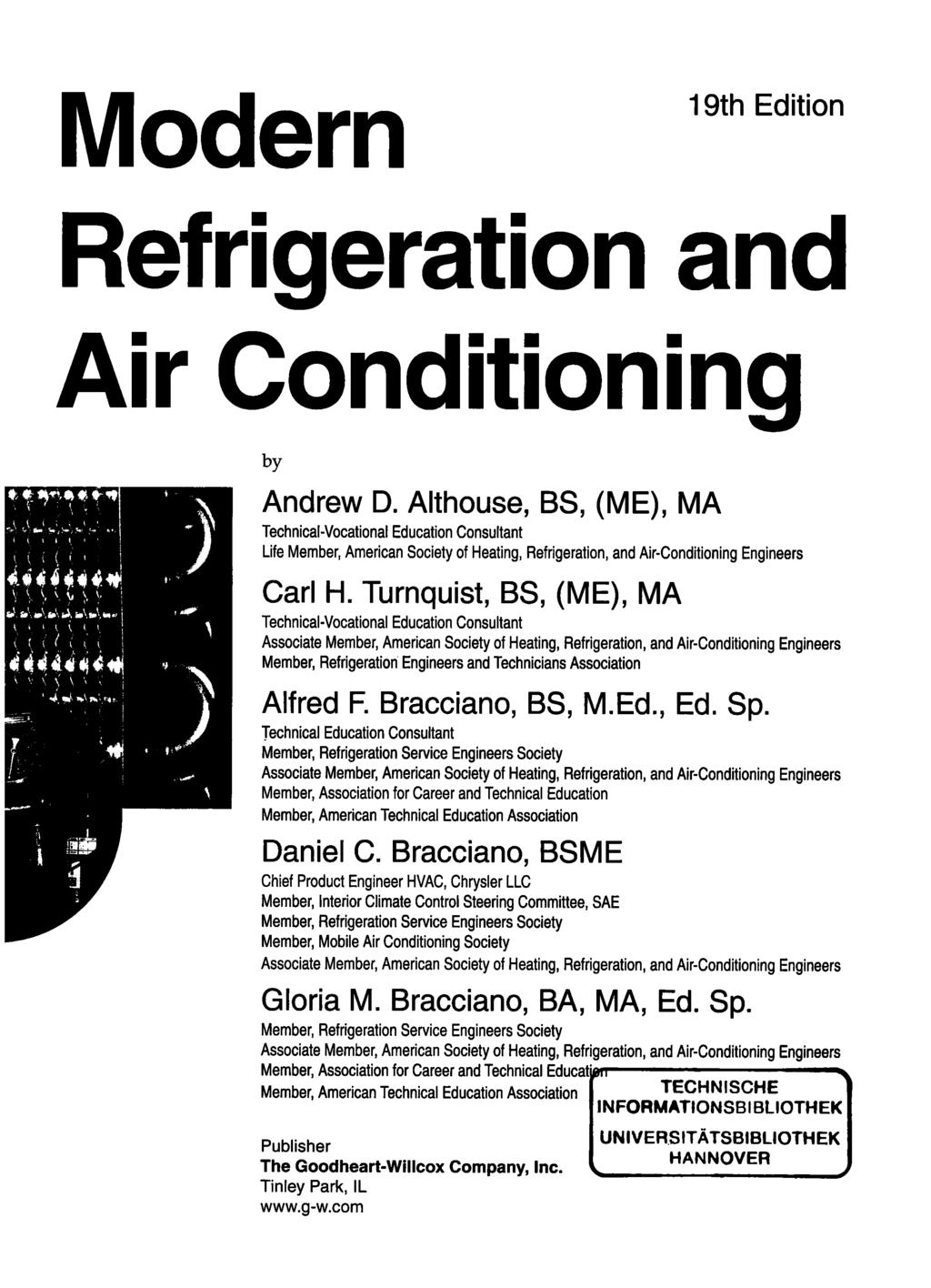 Modern Refrigeration and Air Conditioning by Andrew D.