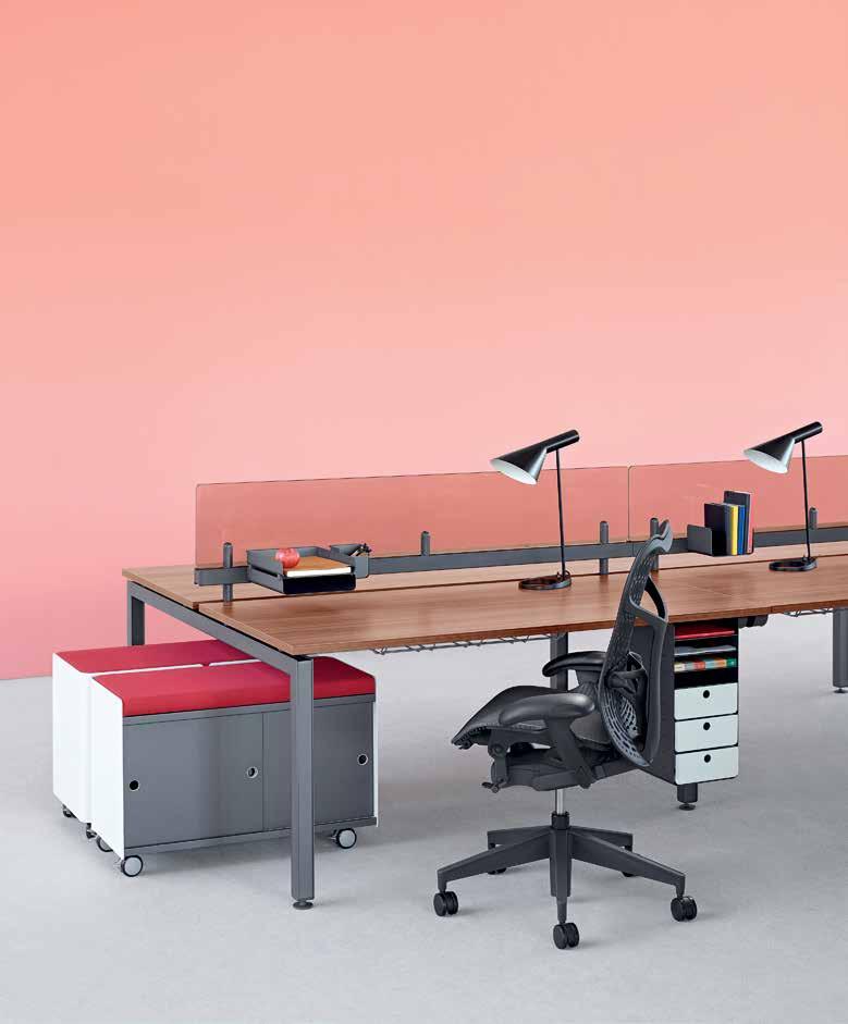 Typical desking configuration fully supported with