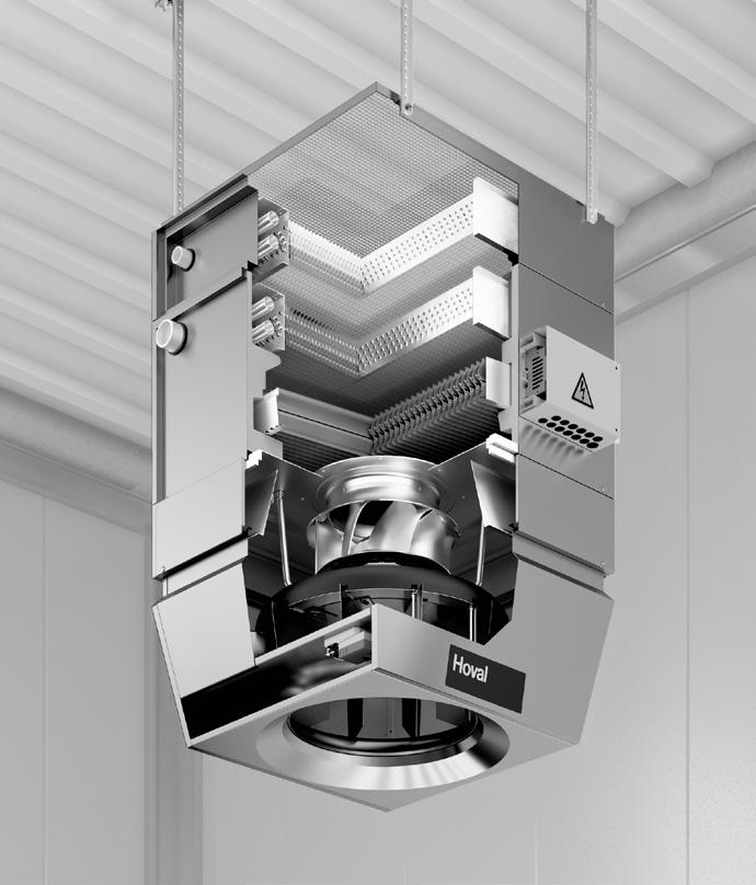 TopVent DHKV Use Housing: Made of corrosion-resistant Aluzinc sheet metal; insulated on the inside Fan: Quiet radial fan with high-efficiency EC motor Condensate separator with condensate connection