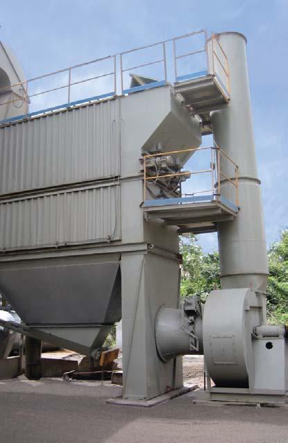 POLLUTION CONTROL UNIT The ANP series plants are supplied with a standard dual stage pollution control system, comprising of a twin cyclonic separators and a secondary bag house filter.