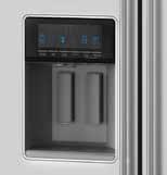 Built-in water/ice maker in the door for ice cubes, crushed ice or cold water. No frost function against ice and frost formation.