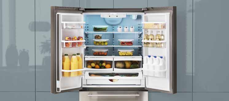 SPACIOUS STORAGE AND LEDS Our refrigerators offer plenty of storage.