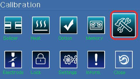 Calibration The calibration menu consists of 7 sub-menus and is used for checking the basic functions that could cause trouble during