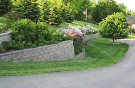 Stone walls (like AB Courtyard Walls) can be either parallel to the driveway along its whole length, or meet it