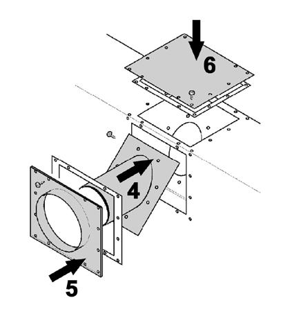 If installing co-linear venting, see section Co-Linear Conversion next page. See figure 22. 1. Remove the rear outlet cover plate and seal by unscrewing 12 screws.