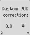 A check displays in the corresponding checkbox. The detector automatically applies the correction factor. To disable the Correction option, press to scroll to None or to Isobutyl. A check displays.