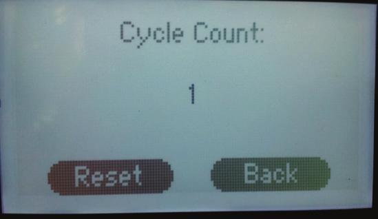 CYCLE COUNT CYCLE COUNT The cycle count feature counts the number of cycles that the machine has undergone. A cycle is counted every time the countdown timer is activated by closing the press.