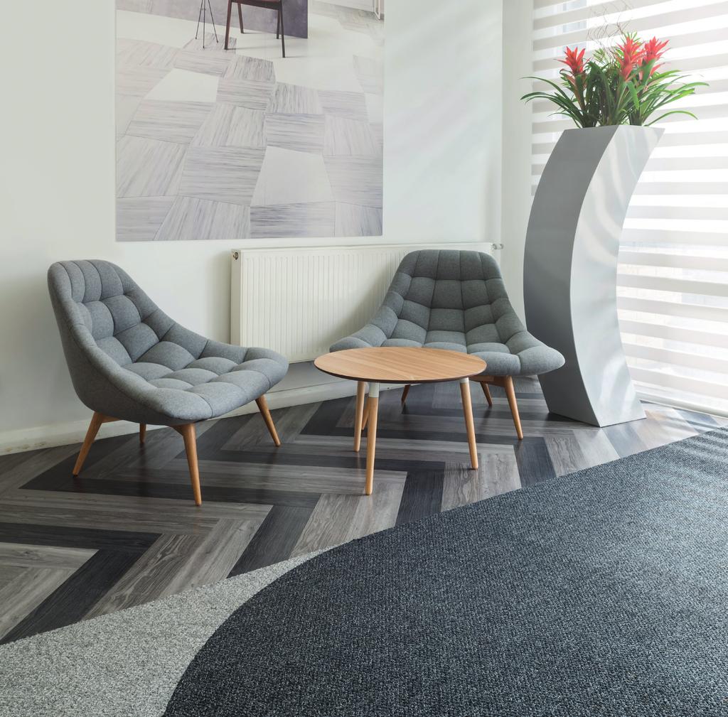 This new flooring design for our Solihull and Coventry head offices showcases how our new carpet integrates beautifully with LVT, enhancing the scope of these existing collections and providing new