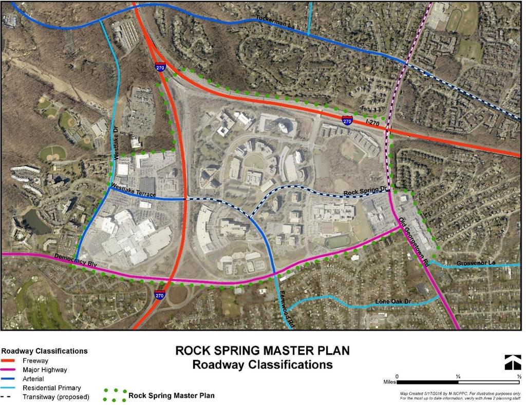 The following are roadway classification (see Map 7) and lane change recommendations intended to accommodate the planned bicycle facilities and to slow vehicular movement.