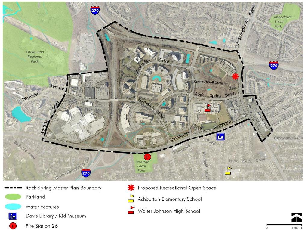 Figure 15 Community Facilities High Schools The following options would be explored for accommodating additional high school students from the Rock Spring Master Plan: Build an addition at Walter
