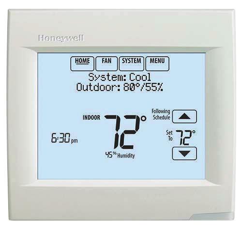 VisionPRO 8000 with Wi-Fi FEATURES PRODUCT DATA Thermostat acquires weather data through either a wired sensor or an Internet connection, making for a truly universal installation.