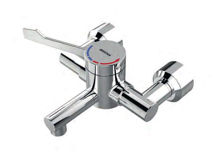 H6WMT Chrome Single Control Wall Mounted Basin Mixer HTM00 (DO8) compliant TMV hospital mixer tap with integral thermal lush mechanism.