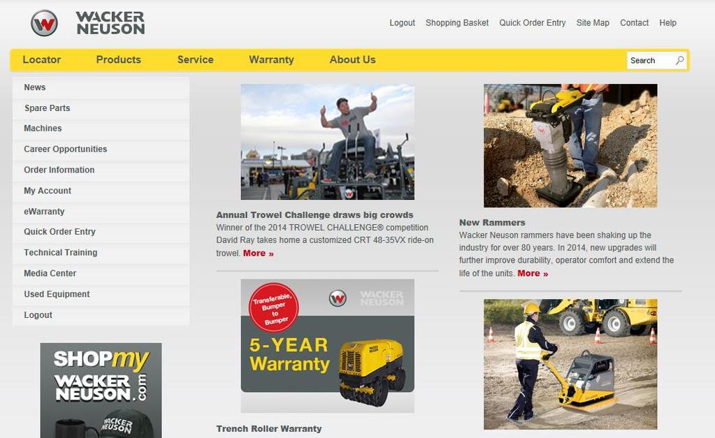 Extended Warranty Quote Process 1). To access the ESPP quoter, log onto the Wacker Neuson website at the following address: http://products.wackerneuson.