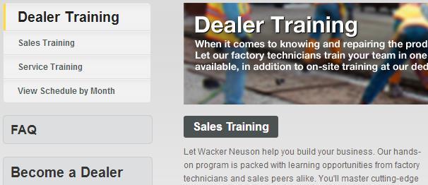 Registering for Training 1). To register for training open up the Wacker Neuson Technical Academy website at the following address: http://www.wackerneusontech.com/ 2).
