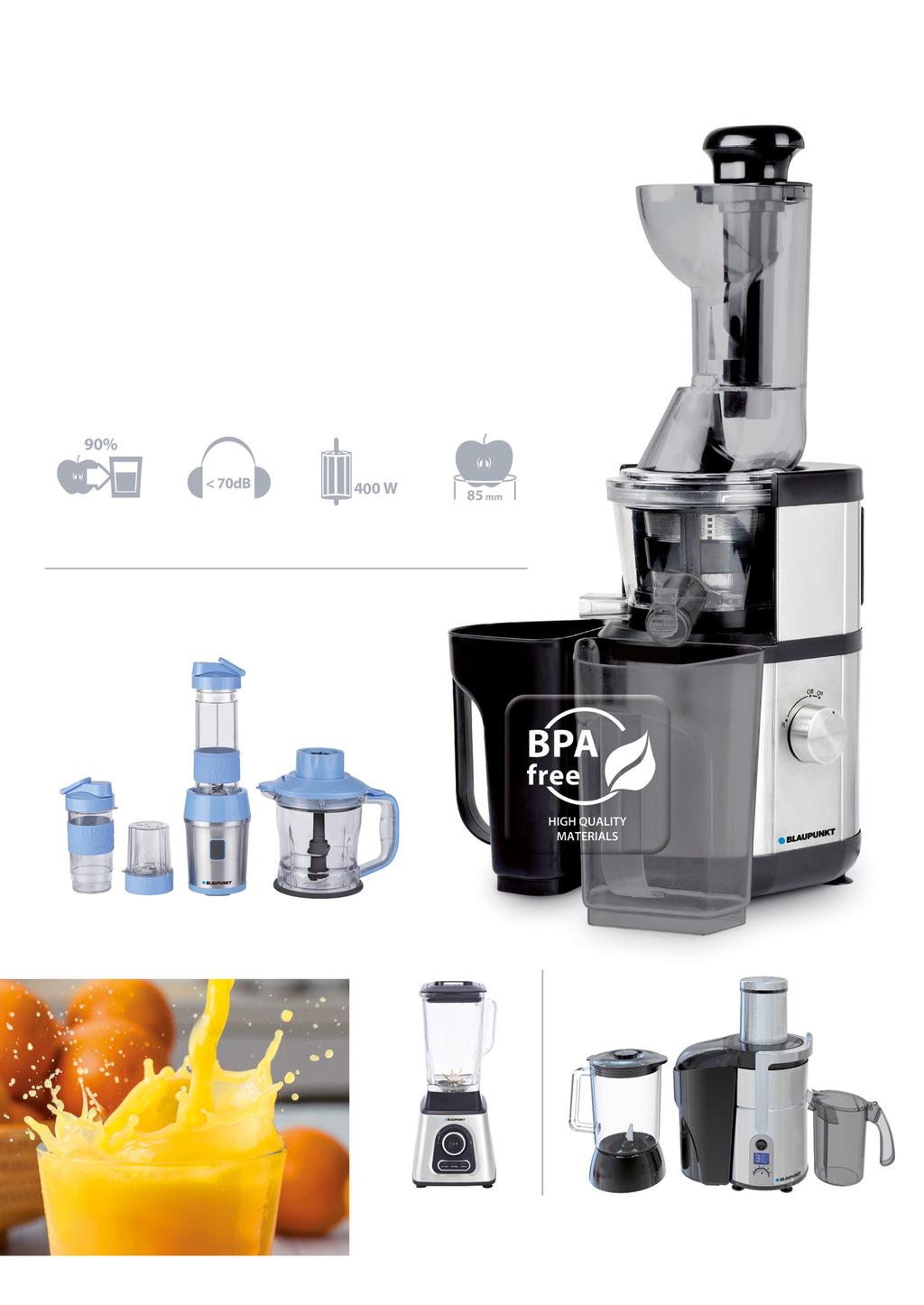 Slow juicer SJV601 Freshly squeezed juices are a rich source of vitamins and minerals which are necessary to create new cells and thus strengthen the immune system.