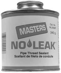 out in container Not for use with potable water systems No Leak Pipe Thread Sealant (NL250BT): Specially formulated for water, air, steam and most oils & gases Paste will not drip, run, separate or