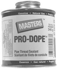 threaded connections Pro-Dope Pipe Thread Sealant with Teflon (PD250BT): Recommended for use on all metal, polypropylene, nylon & PVC, CPVC and ABS threaded connections Non-toxic, non-corrosive,