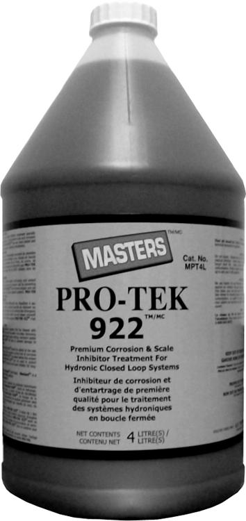 Recommended use per jug: 2000 sq ft mixed at a ratio of 50:1 (water:chemcial) PRO-TEK 922 Inhibitor Treatment Oxygen inhibiting boiler treatment approved by major boiler manufactures to protect