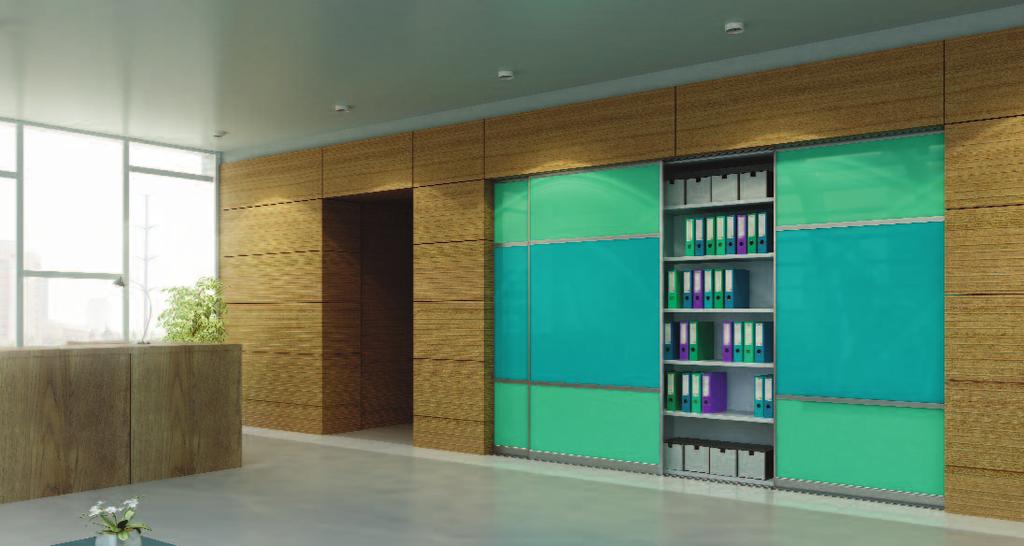 Solutions For Office / Reception Areas OFFICE / RECEPTION Sliding door robes in the office are an exciting way to hide away your files and stationery helping you create a clutter free