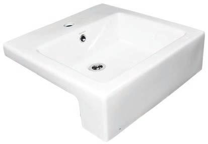 5L 1 Taphole LIFE BASIN SEMI-RECESSED J3065 SIZE: 525 mm x 470 mm Rectangular form contemporary