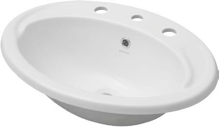 oval counter top inset vanity basin Mid-sized with twin soap recesses 0L MILANO OVAL BASIN