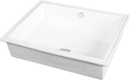 glaze finish Large rectangular, drop-in vitreous china laboratory sink Nominal bowl capacity 29L CLEANERS SINK BASIN WALL