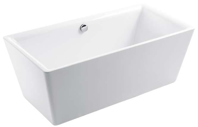 Sidewall and bath seamlessly fused together Sanitary grade acrylic, fibreglass