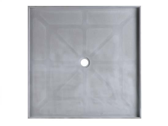 SHOWERS BAROSSA POLYMARBLE SHOWER BASE SHOWER BASE No grout and no joins, making it easy to clean Self-supporting for easy installation Solid, hardwearing material MATERIAL CONSTRUCTION STEP HEIGHT