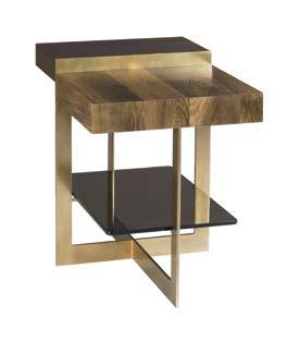 Table W28½ D20 H26½ Tempered bronze glass shelf in center, adjustable levelers, pages: 27, 29 600-939