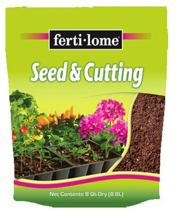 SPECIALITY PRODUCTS Seed & Cutting Mix ferti-lome Seed & Cutting Mix is a fine milled lightweight soil formula, including black peat and fine perlite, that optimizes germination conditions.