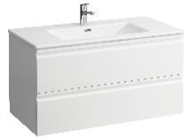17 PRO S Vanity unit PACK 120 x 50 cm including washbasin with overflow and one tap hole, white colour: 8.6096.7.xxx.104.1 PRO S one drawer 8.6096.8.xxx.104.1 PRO S one drawer and one interior drawer 8.