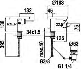 1 Rough - in set 386,53 for concealed mixer, with 3 plugs 3.4133.1.004.