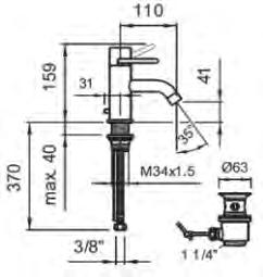 Single-lever mixer for washbasins cartridge Quattro-G, spout reach 175 mm, with swivel spout 3.1132.1.004.221.