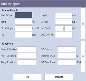 3. In the [Manual Inputs Setup] menu, you can Configure the items to be displayed in the manual input area.