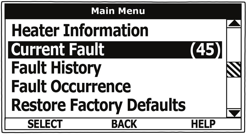 A time stamp is displayed below each listed Fault and Alert message showing when the Fault or Alert condition occurred.