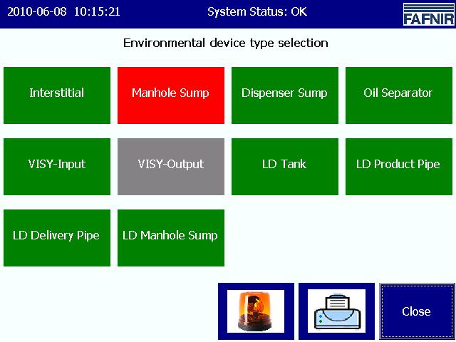 4.9 Environmental sensors Main screen -> Environmental sensors The environmental sensors are displayed as a hierarchy of three levels: Overview of all probes and device types Overview of a particular