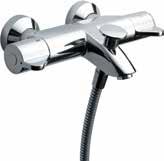 Commercial use Anti-vandal laminar flow outlet Copper or flexible tails DDA compliant Water saving A4131 Contour 21 washbasin mixer thermostatic 1 hole, single sequential long lever, flexible tails