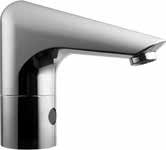 Commercial use DDA compliant Hygienic no touch operation A4171 Sensorflow 21 washbasin mounted tall spout, mains Sensorflow 21 electronic small spout A range of sensor operated brassware with