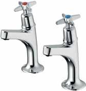 Kitchen two hole sink mixer New range, based on proven body designs optimised for flow performance to meet BS EN 200. Screw-down valve with 5 facet handles.