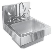 11-1/2 by 6 deep sink bowl Includes wall-mounting bracket Includes 1-1/2 IPS drain fitting Heavy-duty faucet is standard (available less faucet by adding