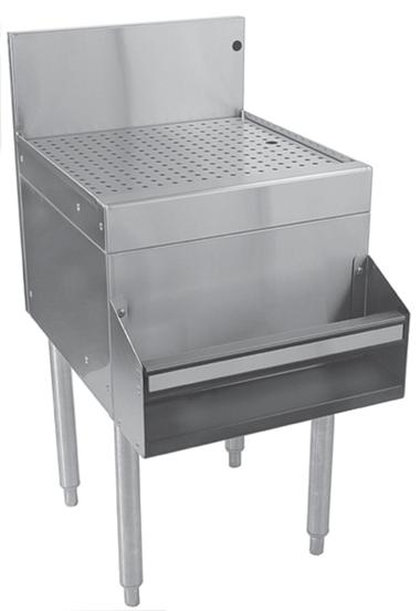 Drainboards Glastender drainboards have an exclusive 1 deep sloped stainless steel drain pan with a separate removable perforated insert.