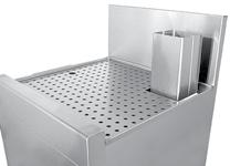 NOTE: Drainboards are also available with a flat stainless steel fillerboard top in lieu of the drainboard top. Substitute an F for the D in the model number when ordering and use the same price.