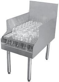Recessed Drainboards Recessed drainboards have the same drain pan with separate perforated insert design as normal drainboards, except the work surface has been lowered to allow stacking of glassware.