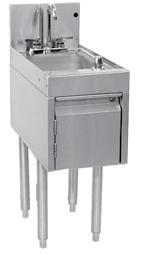 conceal C-fold paper towel dispenser All wet waste sink models include a lift-out perforated-plastic wet waste strainer Soap dispenser is easily refilled from above, no need to crawl under equipment