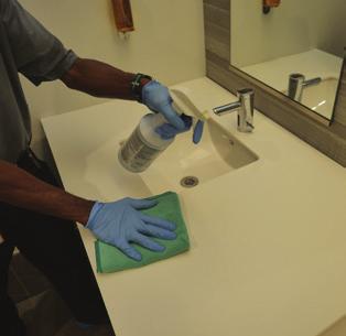 Daily Cleaning Inside the Restroom cont. 10 Wipe sinks and countertops.