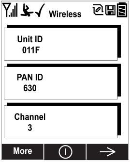 4 Wireless Control And Submenus When you step through the main menu, as shown in the previous three diagrams, there are two screens for wireless communication.